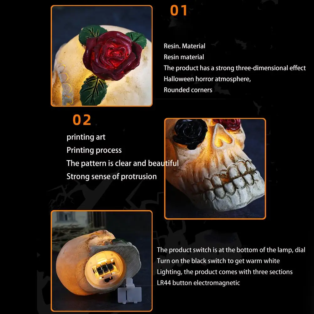 Светодиодный ночсветильник в виде головы скелета человека статуя демона лампа