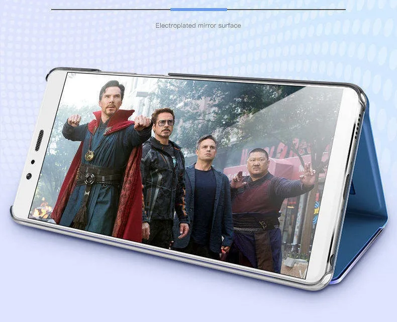 Умный зеркальный флип-чехол для huawei P30 P20 Pro P10 Lite, чехол для телефона huawei P9 P10 Plus, кожаный задний Чехол бант etui