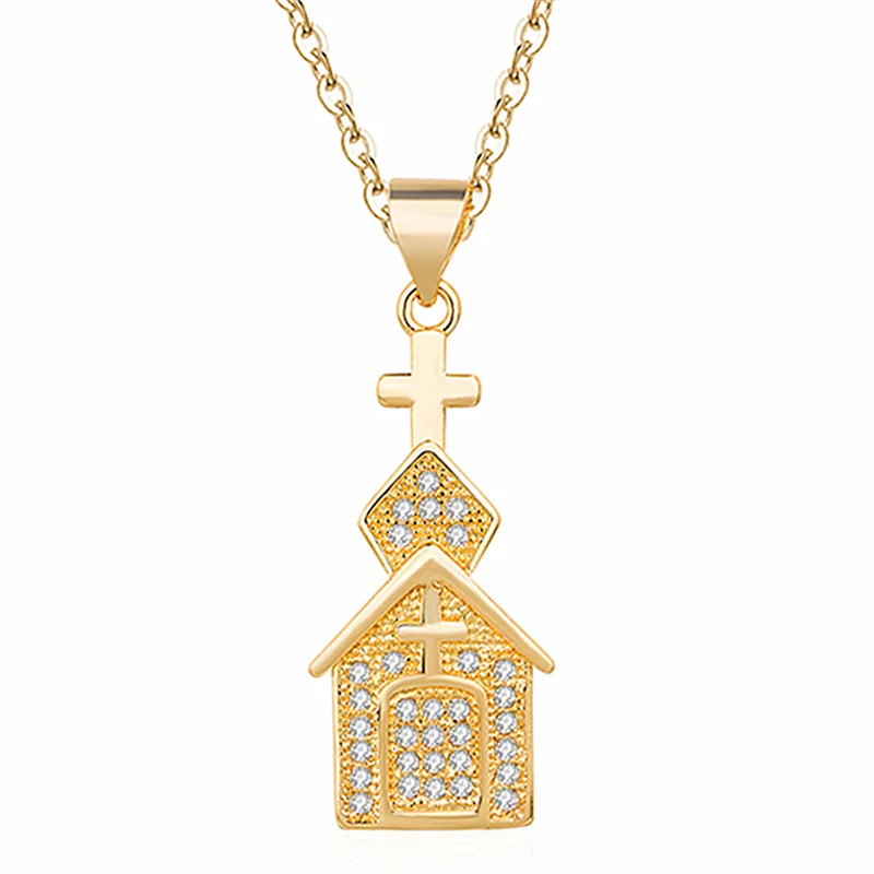 

Classic Cross Church Pendant Necklace For Men Jewelry Top Grade 925 Sterling Silver Necklace Male Gold Choker Accessories Gift