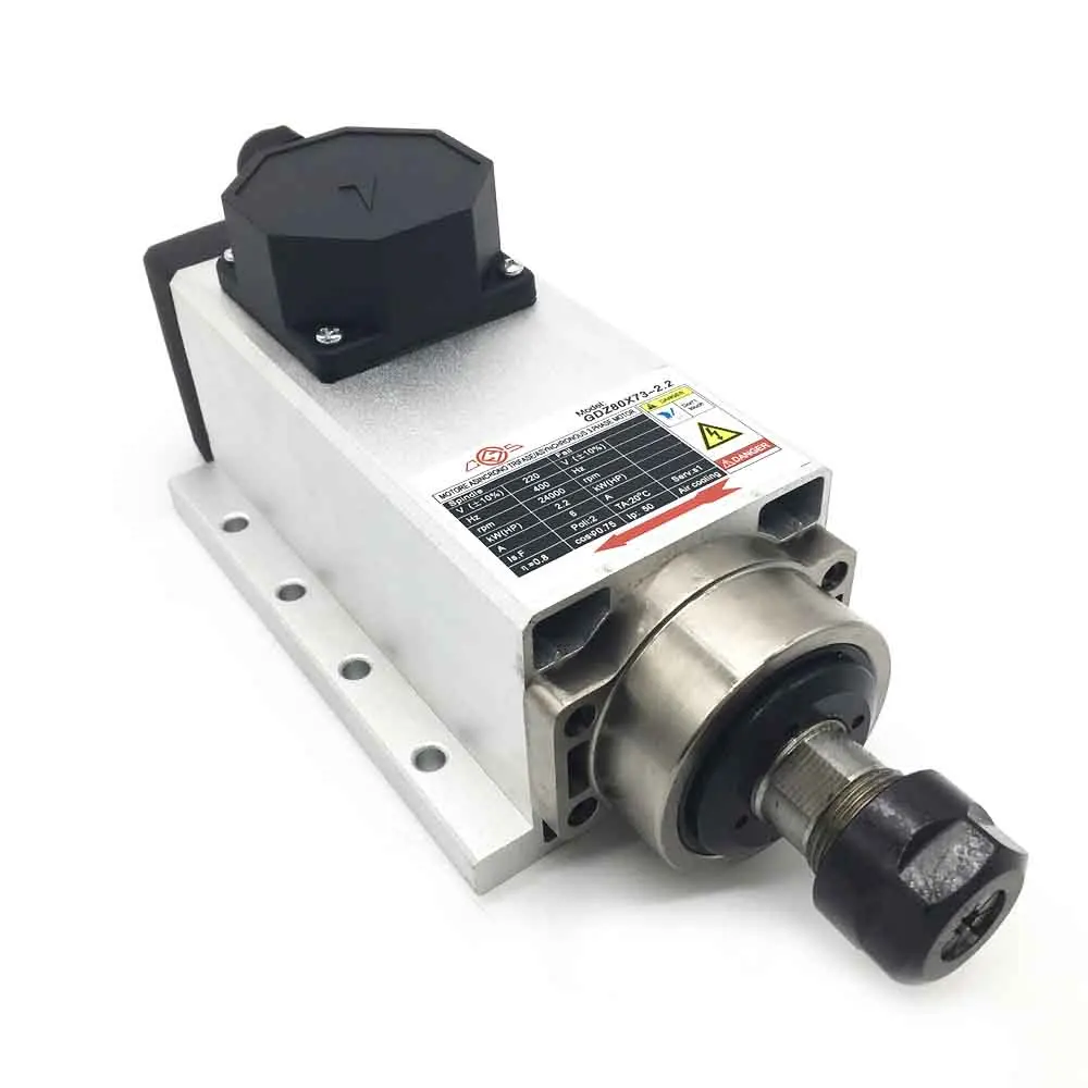 380V 2.2KW шпиндель с воздушным охлаждением 3HP 24000 об/мин фланцевый кронштейн