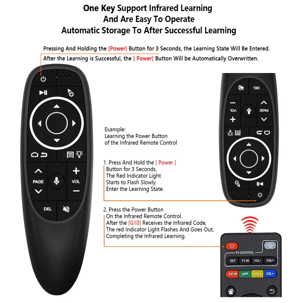 G10S Voice Remote Control 2.4G Wireless Air Mouse Gyroscope IR Learning for Android TV Box H96 Max X3 | Электроника