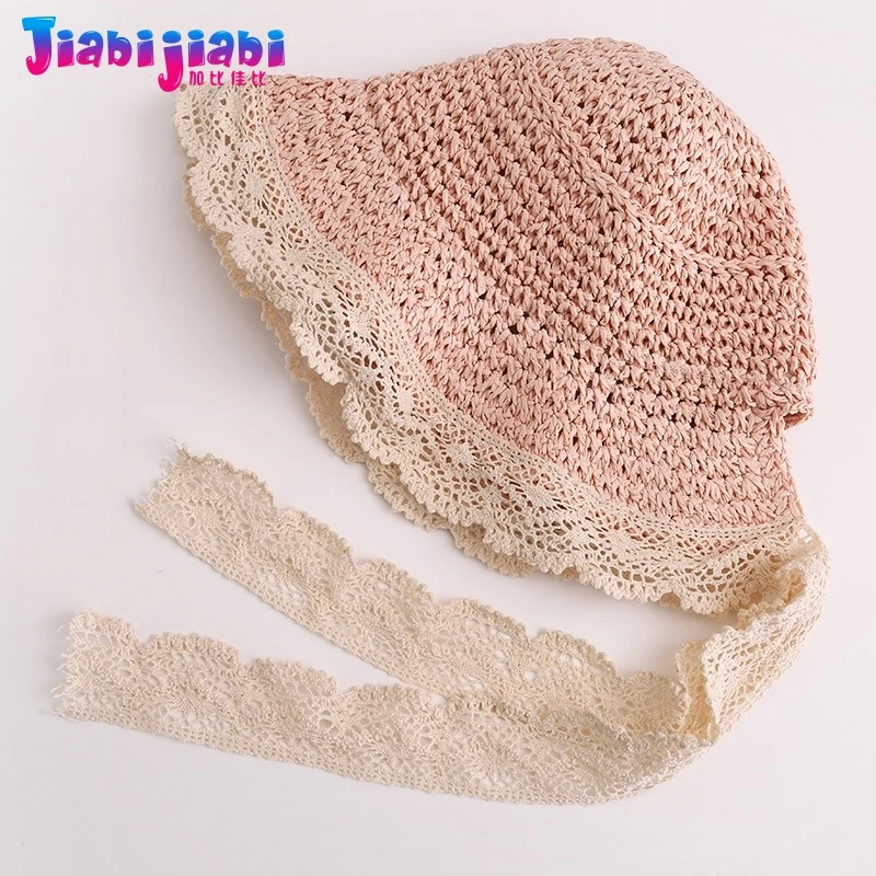 Стильная летняя соломенная шляпа для маленьких девочек в стиле милитари дышащая