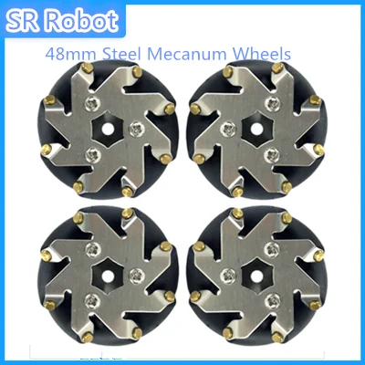 

4pcs/lot 48mm Steel Mecanum Wheels Set( 2 Left 2 Right) Omni Wheel For Arduino Robot Competition Wheel Smart Car Robocup/Robocon