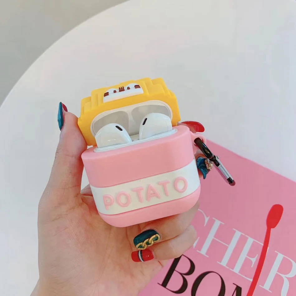 3D Пингвин чехол для наушников для Airpods чехол силиконовый розовый чехол для Apple Air pods 2 Чехол для наушников Earpods кольцо ремешок брелок