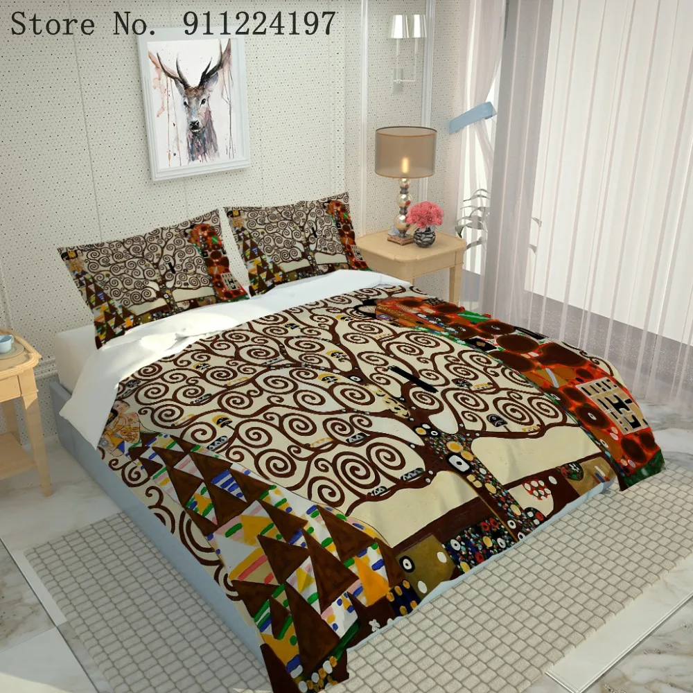Wisdom Tree Duvet Cover Set Comforter Bedding Luxury 2/3pcs Quilt Single Double Queen King Size Home Textiles Adult | Дом и сад
