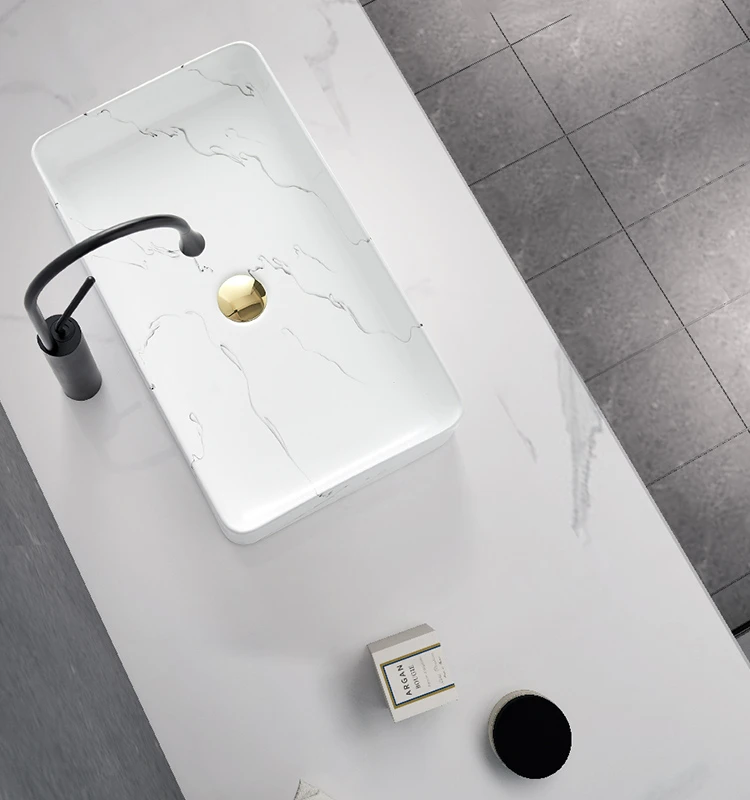 Скандинавская столешница раковина для рук Jazz овальная белая керамическая