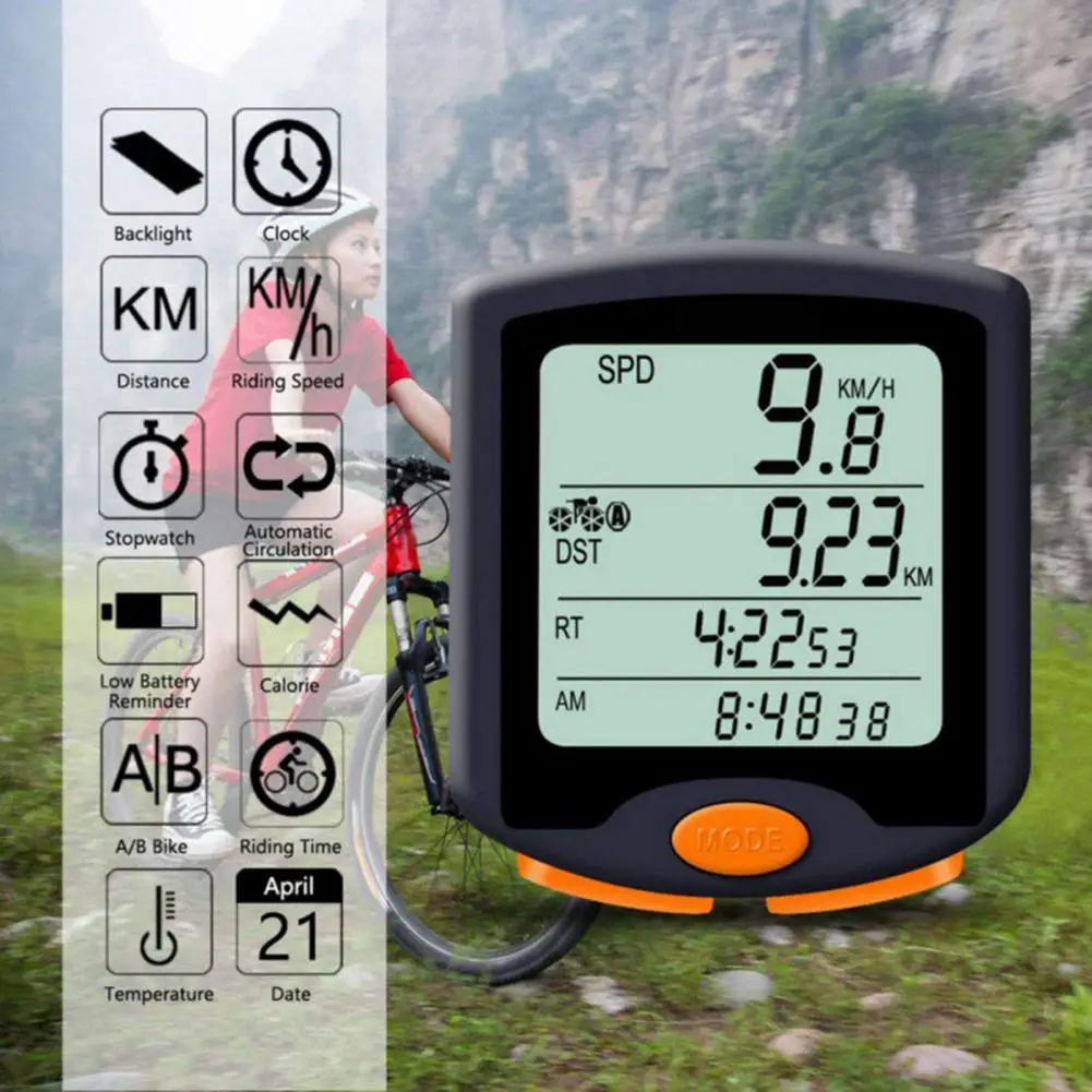 

Multifunctional Bike Wireless Computer Digital Sports Speedometer Bike Computer for Bicycle Accessories Cycling Computer 1Pc