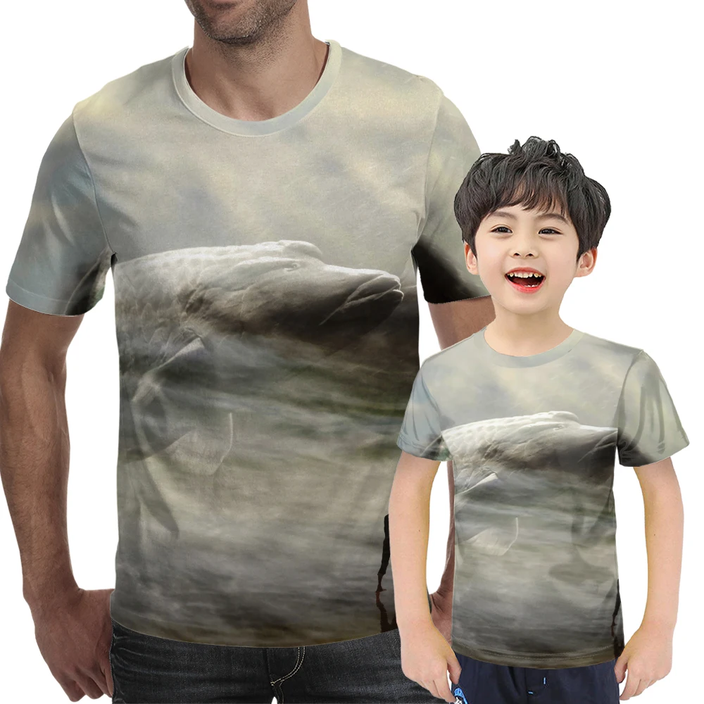 

New summer 3D printed fish pattern men and women casual T-shirt Fashion trend youth cool men's t-shirt Hip hop short sleeve