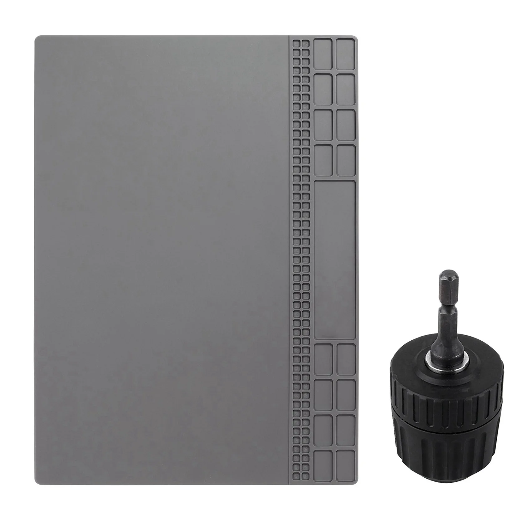 

Gray Heat Insulation Soldering Mat Working Mat With Drill Chuck Converter 3/8 Inch 24UNF + 1/4 Inch Hex Shank 0.8-10Mm