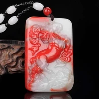 new chicken blood jade zodiac horse pendant for men and women jade trend joker sweater chain pendant