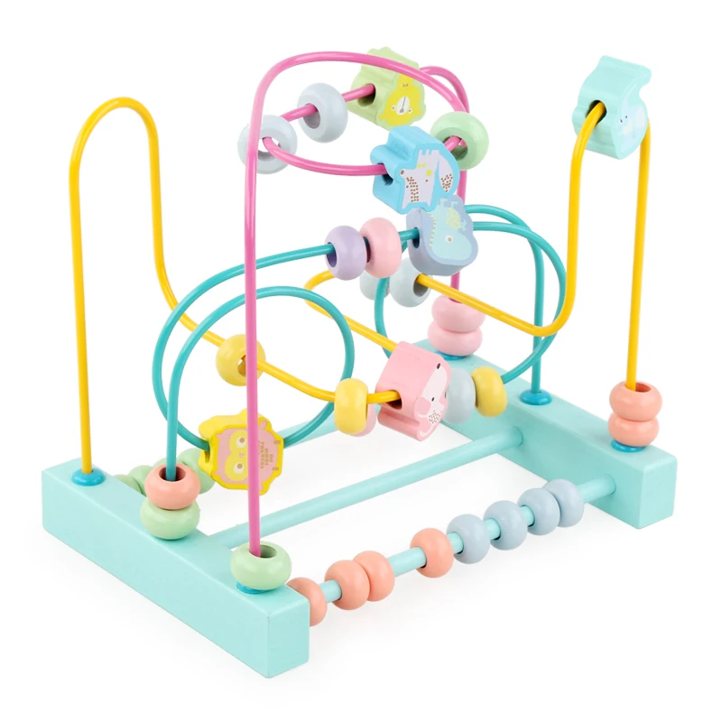 

Детские игрушки Монтессори Деревянные игрушки Лабиринт круги вокруг бусин Abacus математические игрушки головоломка для детей