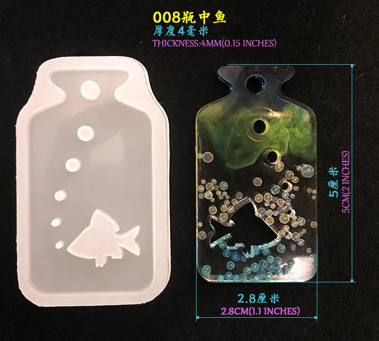 Popular1PC лиса SquirrelJewelry пресс-форм Подвески со шкалой из кристаллов ювелирных изделий смолы формы для изготовления ювелирных изделий инструмент - Цвет: fish