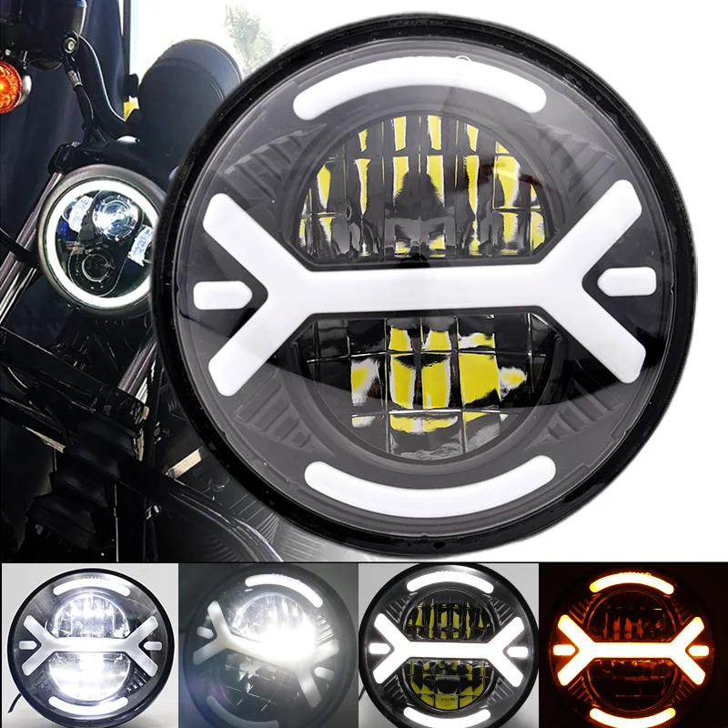 1 шт. 5 75 дюйма круглые светодиодные фары гало Угловые глаза мотоциклетные ходовые