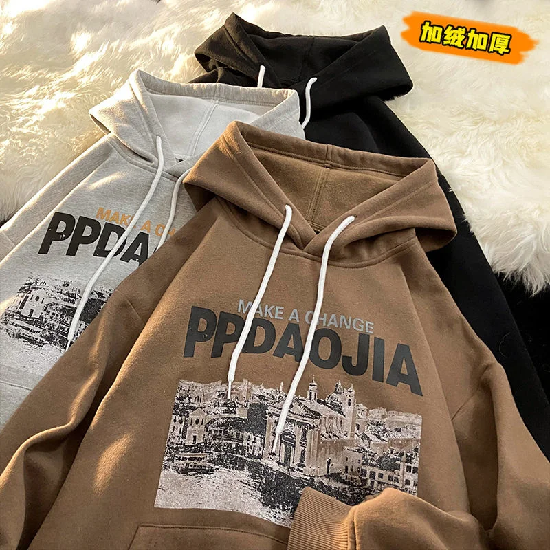 

Мужская Флисовая Толстовка с капюшоном, большие размеры до 5XL