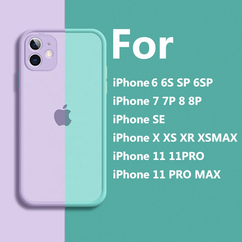 

Candy Color Simple Matte Bumper Phone Case for IPhone 11 Pro Max XR XS Max 6S 8 7 Plus Shockproof Soft TPU Silicone Clear Cover