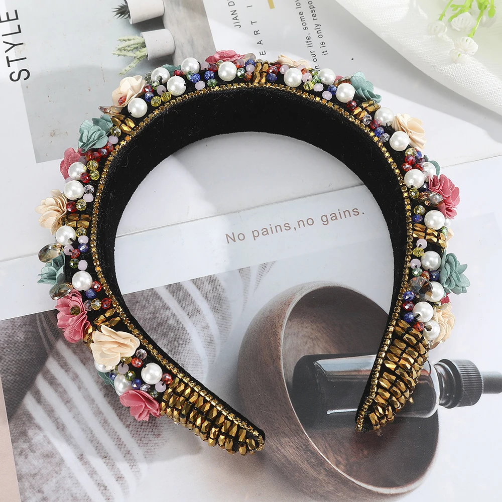 

Haimeikang Wedding Luxurious Headband Head Hoop Women Fashion Bezel Headwear Rhinestone Padded Limited Edition Hair Accessories