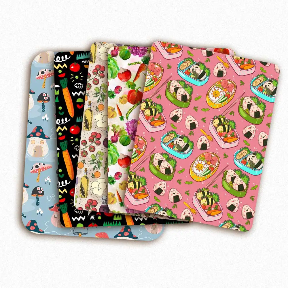 

Polyester Cotton Sheet Fruit Vegetable Bento Pattern Printed Cloth Fabric Dress DIY Masks Making Craft By The Meter 45*145cm 1pc