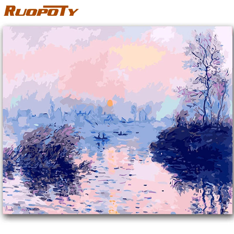 

Набор для рисования по номерам на холсте, в рамке, художественный Декор для дома