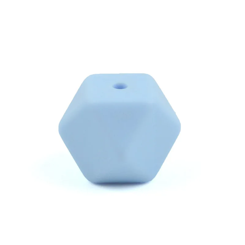 pastel blue LOFCA 10 шт силиконовые бусины 14 мм шестигранные мини-бусины меньшего размера прорезиненное Силиконовое ожерелье для прорезывания зубов - Цвет: pastel blue