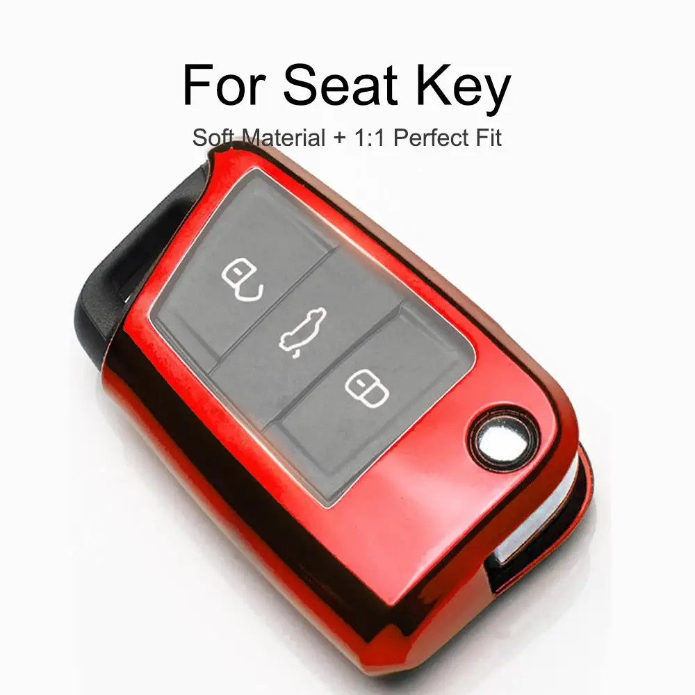 Защитный чехол для автомобильного ключа из ТПУ кожаный Seat Leon аксессуары ibiza alhambra