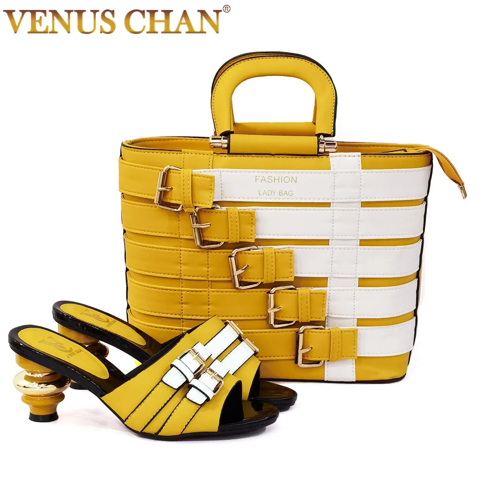 Новейший дизайн Женская обувь в нигерийском стиле Классическая 43 и сумка для