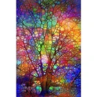 Алмазная живопись, 100% год, разноцветные деревья, пейзаж, полное сверление, круглыеквадратные 5D стразы, картина для вышивки по номерам, художественное украшение
