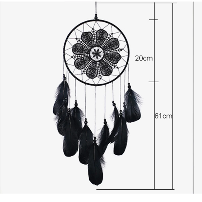 

lace flower handmade dream catcher with white feathers Wall hanging decoration crafts ornament dreamcatcher gift