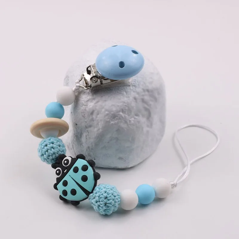

Newest Handmade Insect Silicone Pacifier Chain Clip Dummy Holder for Infant Baby Shower Gift