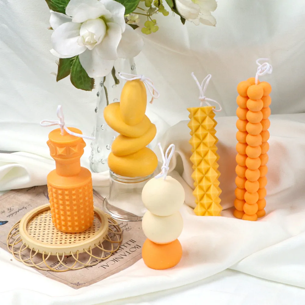 

New Candle Silicone Mold Abstract Architectural Geometric Line Wave Scented Making Tool Handmade Handcraft Ornament Home Decor