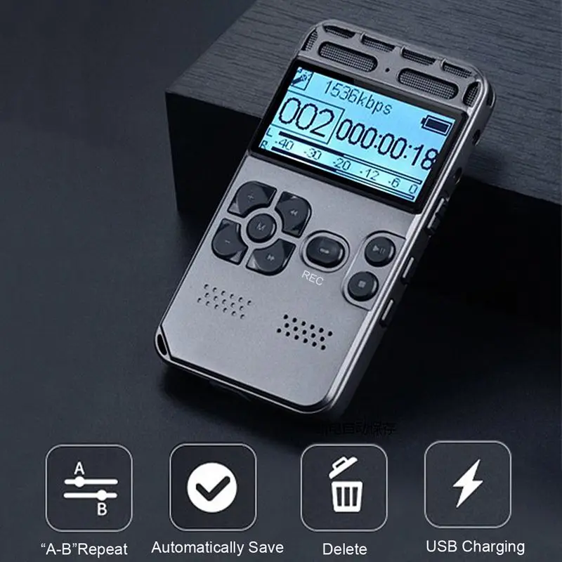 64G перезаряжаемый ЖК цифровой Аудио Диктофон диктофон mp3 плеер|MP3-плееры| |