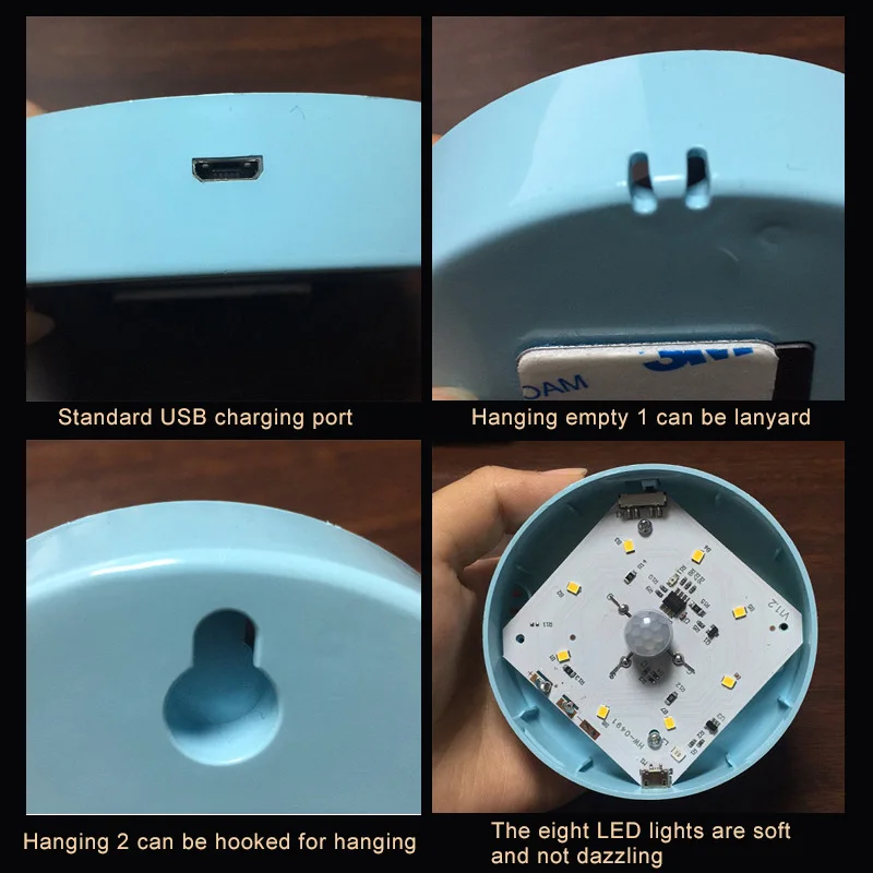 Светодиодная лампа в желтом/белом цвете мини-светильник без проводки