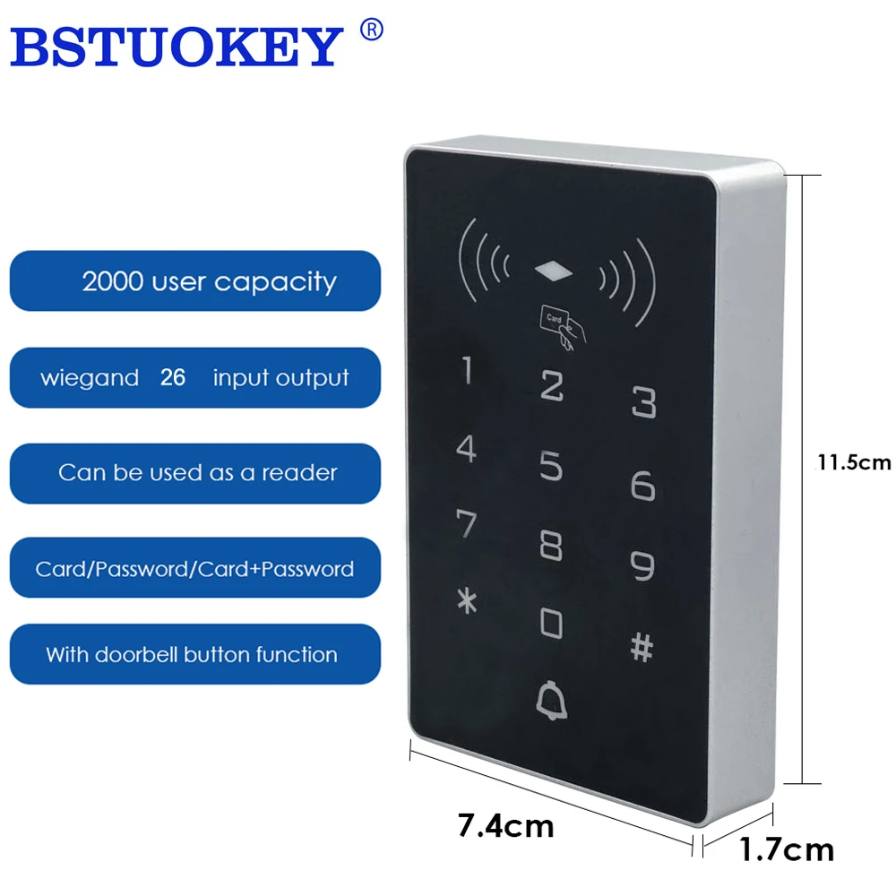 

125Khz RFID Access Control System Intercom Device Machine Electronic Door Lock Smart Garage Gate Opener Electric Lock Control