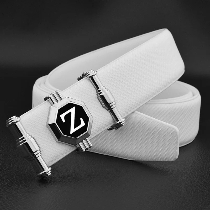 

Ремень мужской из натуральной воловьей кожи, Модный повседневный пояс с гладкой пряжкой, в ковбойском стиле, Роскошный дизайнерский брендо...