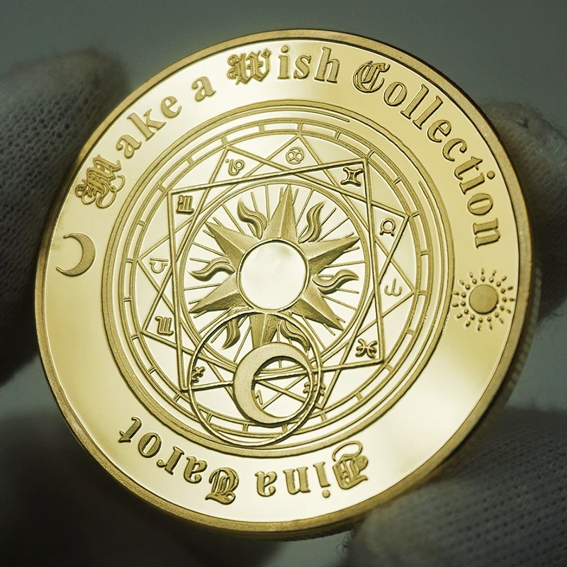 Позолоченный счастливый Таро монета художественный металлический ремесло divination