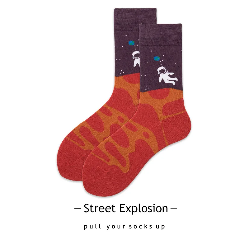 

Street Expansion Sock Men's Fashion Couple Women's Sock Space Astronaut Street