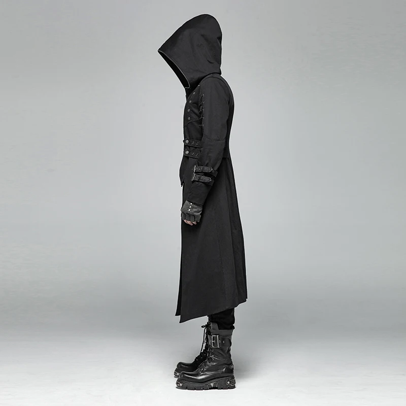 Куртка мужская с капюшоном в стиле панк-рейва Готическая уличная одежда из