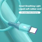 Зарядный кабель Micro USB, жидкий силикон, с подсветкой, для быстрой зарядки, аксессуар для телефонов Samsung, Xiaomi, Type-C