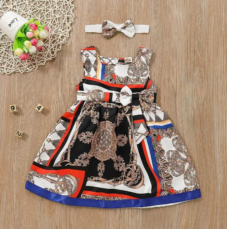 Детская Милая модная одежда в западном стиле с бантом для девочек вечерние