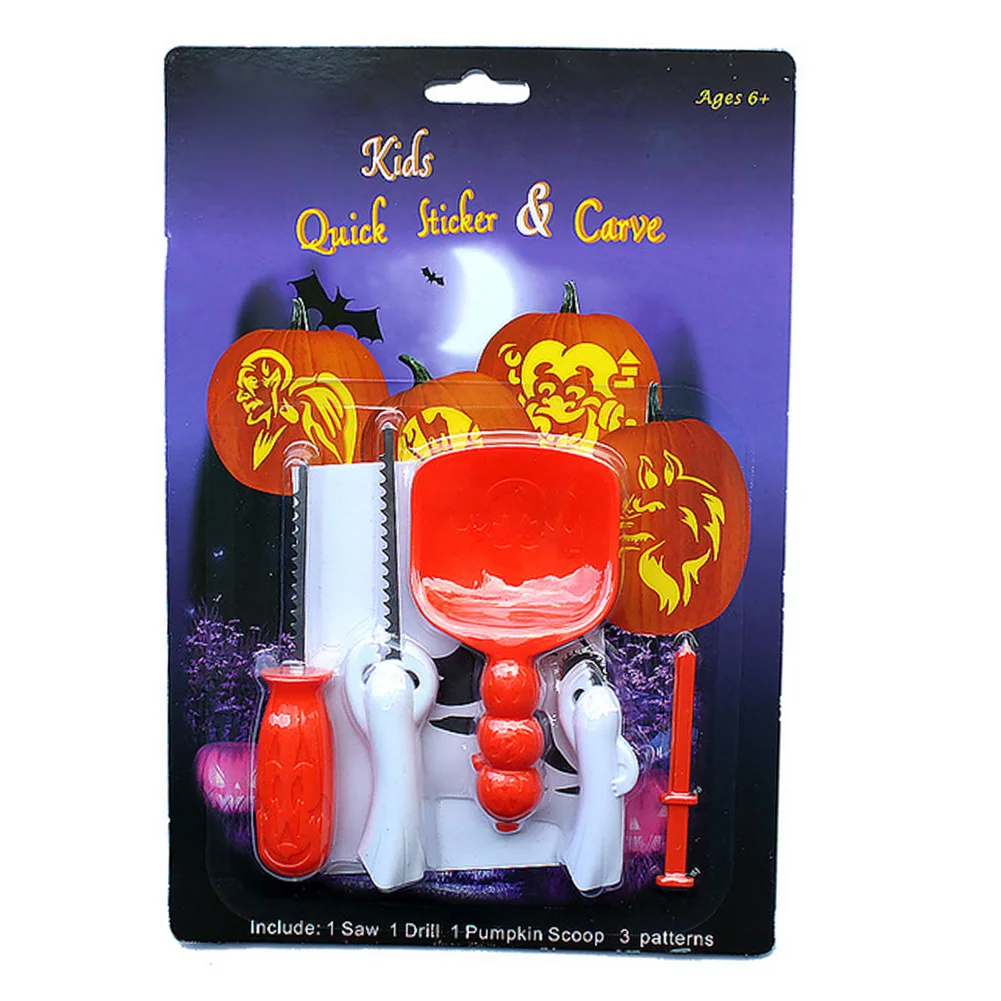 Набор инструментов для резьбы по тыкве 5 шт. детских фонариком игрушечных ножей