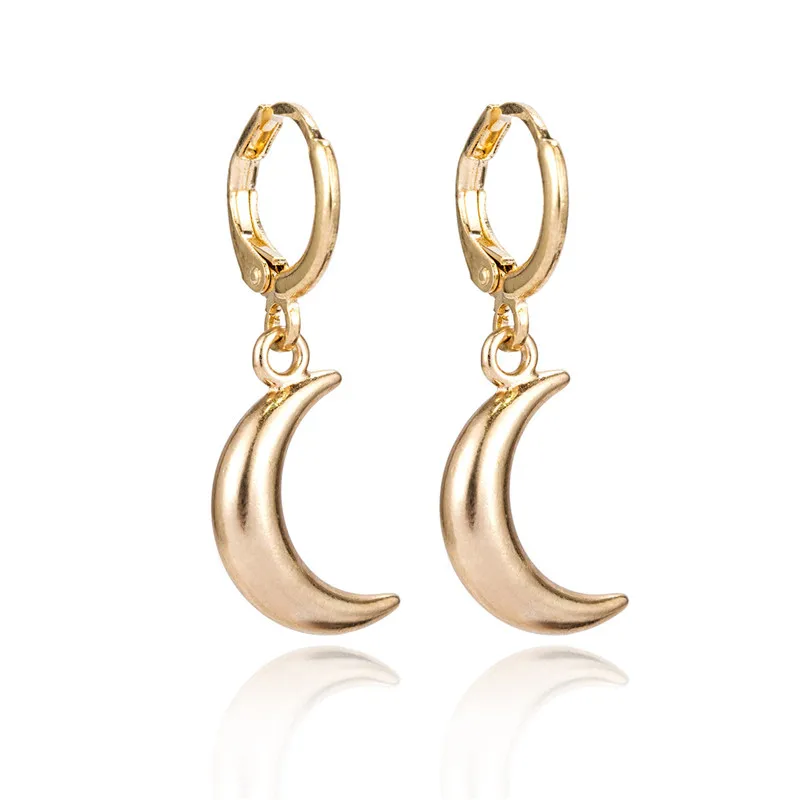 Luokey крест луна серьги в виде колец для Для женщин небольшой лепесток цветка розы