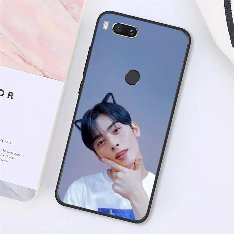 

Cha Eun Woo Korean actor Phone Cases For Xiaomi Redmi note 7 8 9 t k30 max3 9 s 10 pro lite Luxury brand shell funda coque
