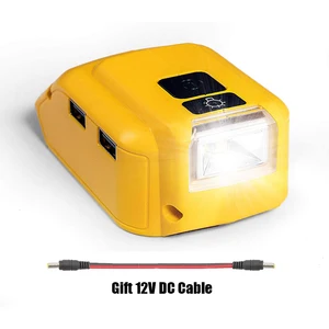 dcb090 battery adapter for dewalt 18v 20v max battery usb charger with type c fast charger led work light power source supply free global shipping