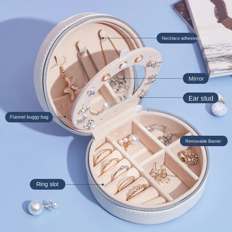 2022 New round Jewelry Box Earrings Necklace Bracelet Ring Creative Ornament Storage Organizer | Украшения и аксессуары