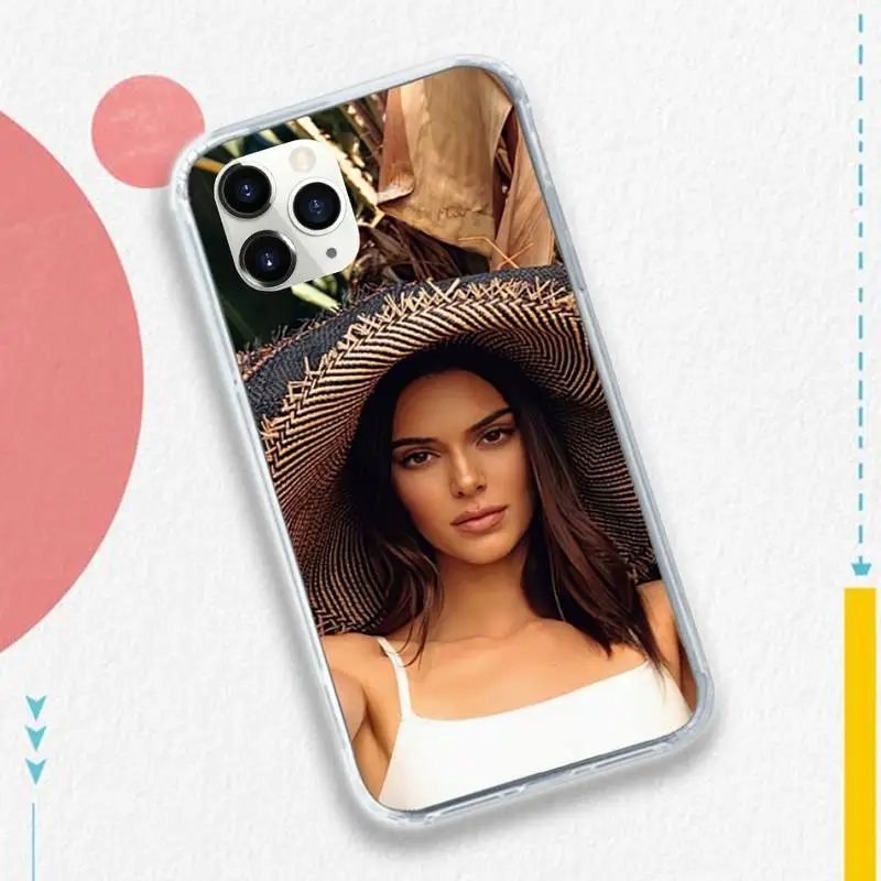 Прозрачный мягкий чехол для телефона со знаменитой звездой Kendall Jenner iphone 12 11 13 7 8 6 s