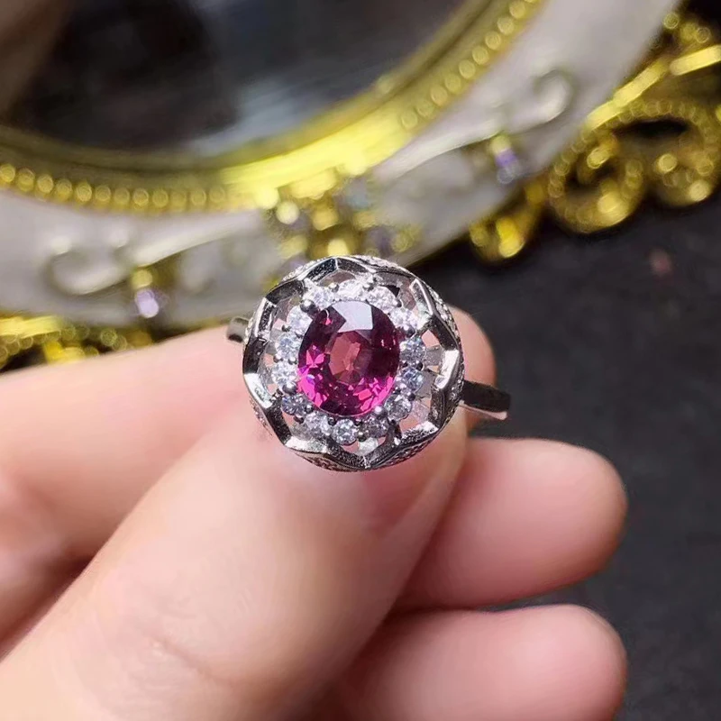 

CoLife Jewelry 100% Real Pink Tourmaline Ring for Daily Wear 5*6mm Natural Tourmaline Silver Ring 925 Silver Tourmaline Jewelry