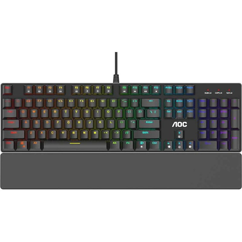 Клавиатура AOC GK500 USB c подставкой для запястий черный (gk500d82r)|Клавиатуры| |