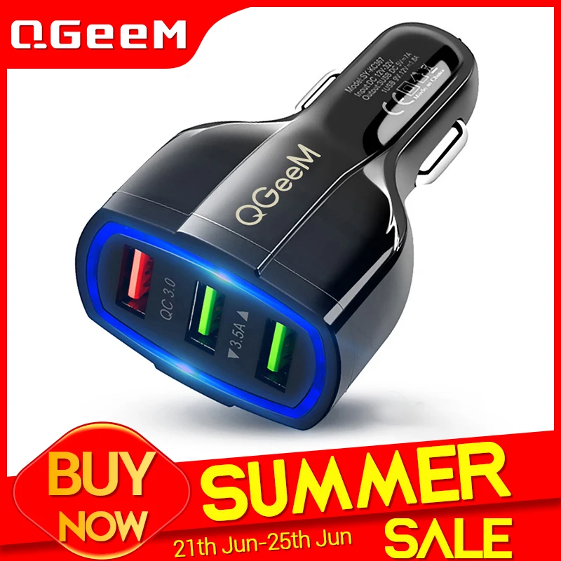 QGEEM QC 3 0 USB Автомобильное зарядное устройство Быстрая зарядка порта быстрое для