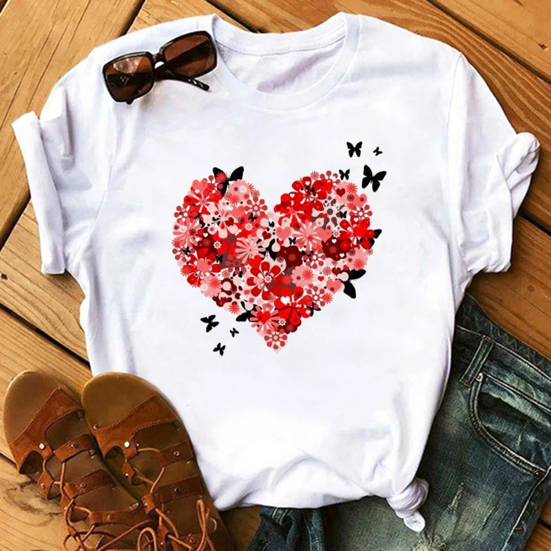 

love Harajuku Ladies Tops Women T-shirt Clothes Women's T-shirts Simple and Fashionable LIKEE Graphic Summer Short Sleeve Tshirt
