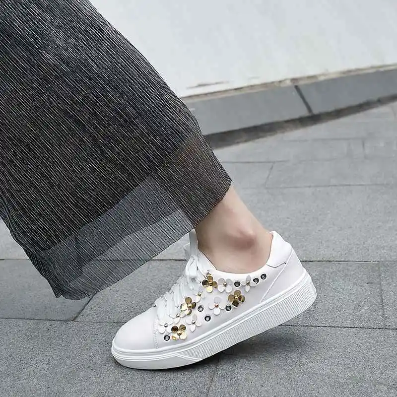 Женские кроссовки из натуральной кожи Taoffen повседневные Мягкие размеров 34-40