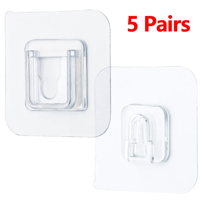 

2021 Double-Sided Adhesive Wall Hooks Hanger Strong Transparent Hooks Suction Cup Sucker Wall Storage Holder For Kitchen Bathroo